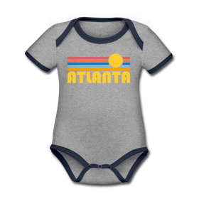 Atlanta, Georgia Baby Bodysuit - Organic Retro Sun Atlanta Baby Bodysuit