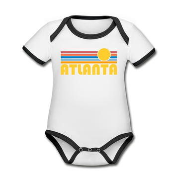 Atlanta, Georgia Baby Bodysuit - Organic Retro Sun Atlanta Baby Bodysuit - white/black