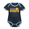 Atlanta, Georgia Baby Bodysuit - Organic Retro Sun Atlanta Baby Bodysuit - navy/sky