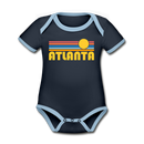 Atlanta, Georgia Baby Bodysuit - Organic Retro Sun Atlanta Baby Bodysuit - navy/sky