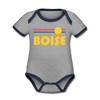 Boise, Idaho Baby Bodysuit - Organic Retro Sun Boise Baby Bodysuit - heather gray/navy