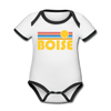Boise, Idaho Baby Bodysuit - Organic Retro Sun Boise Baby Bodysuit - white/black
