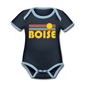 Boise, Idaho Baby Bodysuit - Organic Retro Sun Boise Baby Bodysuit