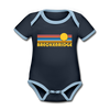 Breckenridge, Colorado Baby Bodysuit - Organic Retro Sun Breckenridge Baby Bodysuit - navy/sky