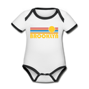 Brooklyn, New York Baby Bodysuit - Organic Retro Sun Brooklyn Baby Bodysuit - white/black