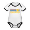 Charleston, South Carolina Baby Bodysuit - Organic Retro Sun Charleston Baby Bodysuit - white/black