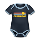 Charleston, South Carolina Baby Bodysuit - Organic Retro Sun Charleston Baby Bodysuit - navy/sky