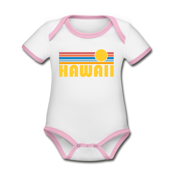 Hawaii Baby Bodysuit - Organic Retro Sun Hawaii Baby Bodysuit - white/pink