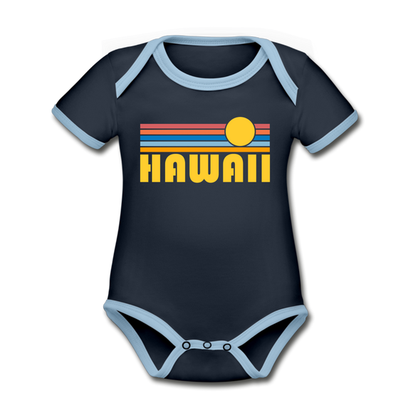 Hawaii Baby Bodysuit - Organic Retro Sun Hawaii Baby Bodysuit - navy/sky