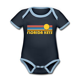 Florida Keys, Florida Baby Bodysuit - Organic Retro Sun Florida Keys Baby Bodysuit