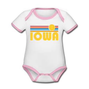 Iowa Baby Bodysuit - Organic Retro Sun Iowa Baby Bodysuit - white/pink