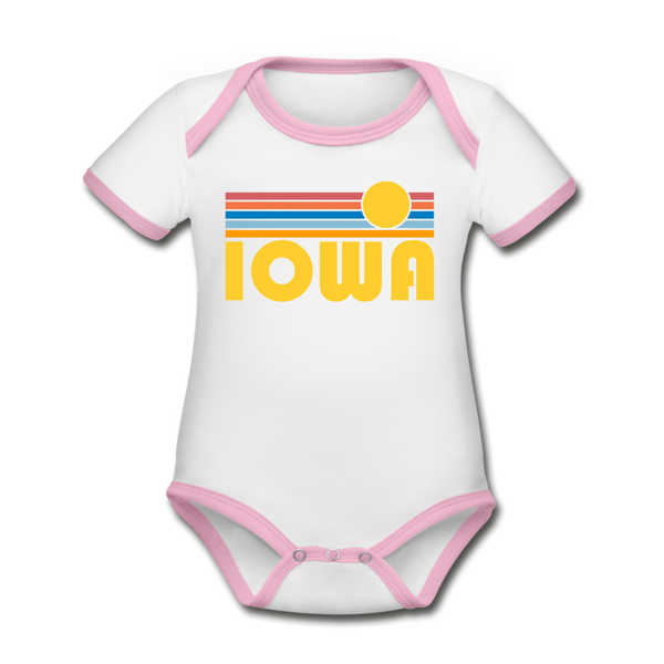 Iowa Baby Bodysuit - Organic Retro Sun Iowa Baby Bodysuit - white/pink