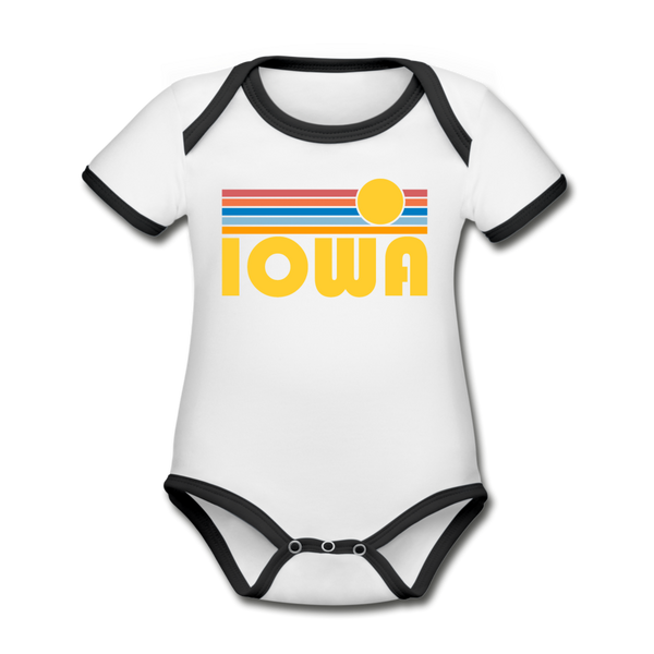 Iowa Baby Bodysuit - Organic Retro Sun Iowa Baby Bodysuit - white/black