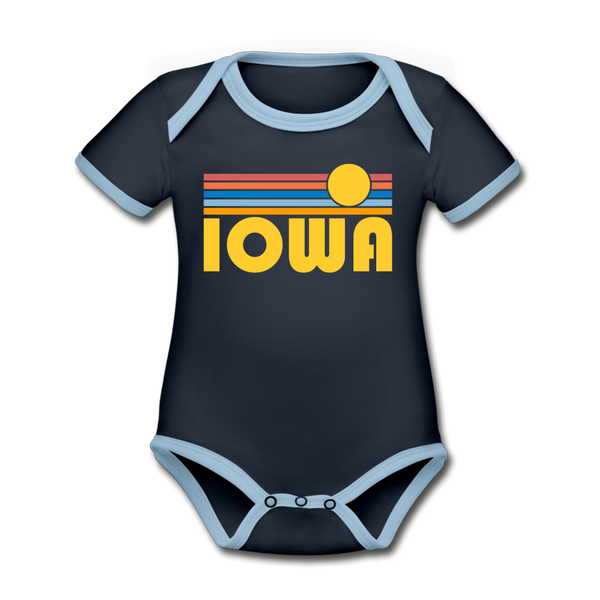 Iowa Baby Bodysuit - Organic Retro Sun Iowa Baby Bodysuit - navy/sky