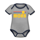 Moab, Utah Baby Bodysuit - Organic Retro Sun Moab Baby Bodysuit - heather gray/navy