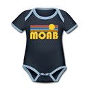 Moab, Utah Baby Bodysuit - Organic Retro Sun Moab Baby Bodysuit - navy/sky