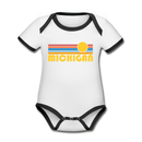 Michigan Baby Bodysuit - Organic Retro Sun Michigan Baby Bodysuit - white/black