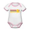 Lake of the Ozarks, Missouri Baby Bodysuit - Organic Retro Sun Lake of the Ozarks Baby Bodysuit - white/pink