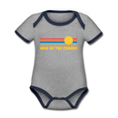 Lake of the Ozarks, Missouri Baby Bodysuit - Organic Retro Sun Lake of the Ozarks Baby Bodysuit - heather gray/navy
