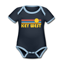 Key West, Florida Baby Bodysuit - Organic Retro Sun Key West Baby Bodysuit - navy/sky