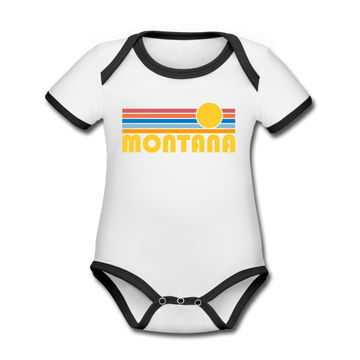 Montana Baby Bodysuit - Organic Retro Sun Montana Baby Bodysuit - white/black