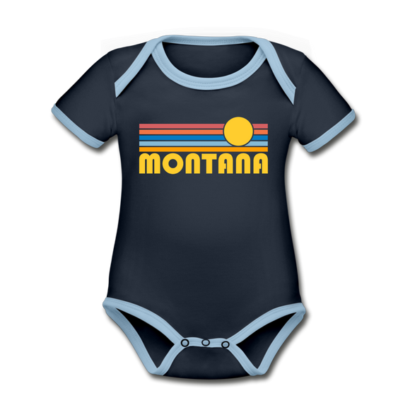 Montana Baby Bodysuit - Organic Retro Sun Montana Baby Bodysuit - navy/sky