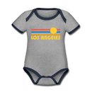 Los Angeles, California Baby Bodysuit - Organic Retro Sun Los Angeles Baby Bodysuit - heather gray/navy