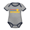 Los Angeles, California Baby Bodysuit - Organic Retro Sun Los Angeles Baby Bodysuit - heather gray/navy