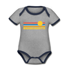 Massachusetts Baby Bodysuit - Organic Retro Sun Massachusetts Baby Bodysuit - heather gray/navy