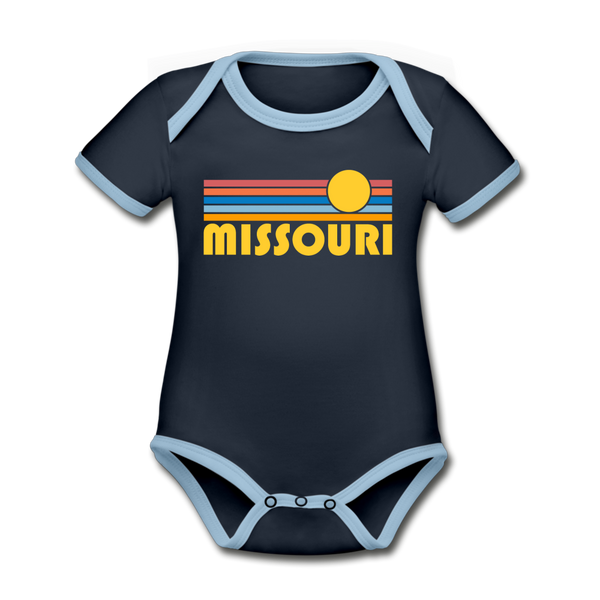 Missouri Baby Bodysuit - Organic Retro Sun Missouri Baby Bodysuit - navy/sky