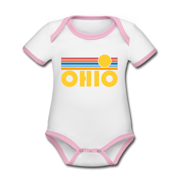 Ohio Baby Bodysuit - Organic Retro Sun Ohio Baby Bodysuit - white/pink