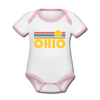 Ohio Baby Bodysuit - Organic Retro Sun Ohio Baby Bodysuit - white/pink