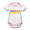 Orlando, Florida Baby Bodysuit - Organic Retro Sun Orlando Baby Bodysuit