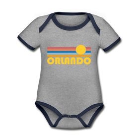 Orlando, Florida Baby Bodysuit - Organic Retro Sun Orlando Baby Bodysuit