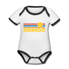 Orlando, Florida Baby Bodysuit - Organic Retro Sun Orlando Baby Bodysuit - white/black