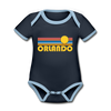 Orlando, Florida Baby Bodysuit - Organic Retro Sun Orlando Baby Bodysuit - navy/sky