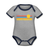 North Carolina Baby Bodysuit - Organic Retro Sun North Carolina Baby Bodysuit - heather gray/navy