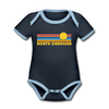 North Carolina Baby Bodysuit - Organic Retro Sun North Carolina Baby Bodysuit - navy/sky