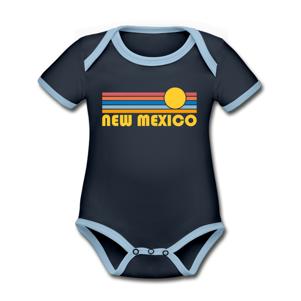 New Mexico Baby Bodysuit - Organic Retro Sun New Mexico Baby Bodysuit - navy/sky
