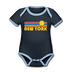 New York, New York Baby Bodysuit - Organic Retro Sun New York Baby Bodysuit - navy/sky