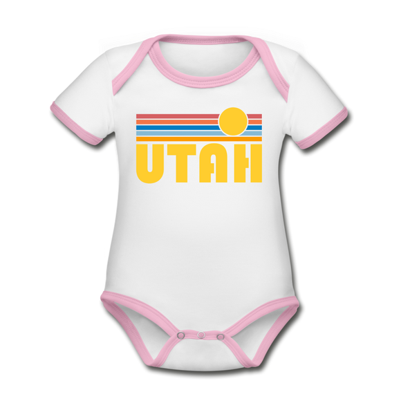 Utah Baby Bodysuit - Organic Retro Sun Utah Baby Bodysuit - white/pink