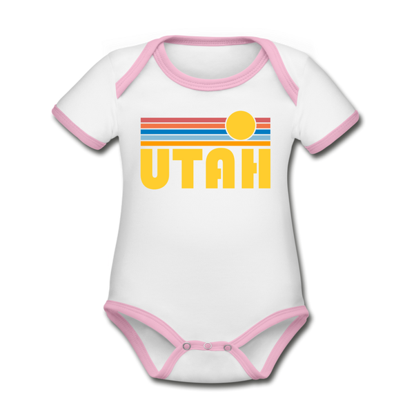 Utah Baby Bodysuit - Organic Retro Sun Utah Baby Bodysuit - white/pink