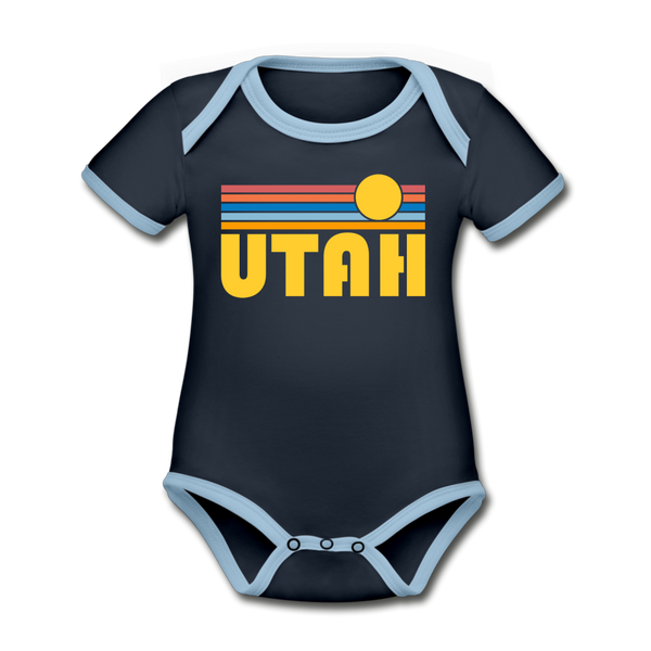 Utah Baby Bodysuit - Organic Retro Sun Utah Baby Bodysuit - navy/sky