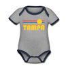 Tampa, Florida Baby Bodysuit - Organic Retro Sun Tampa Baby Bodysuit