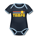 Tampa, Florida Baby Bodysuit - Organic Retro Sun Tampa Baby Bodysuit - navy/sky