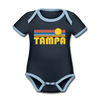 Tampa, Florida Baby Bodysuit - Organic Retro Sun Tampa Baby Bodysuit