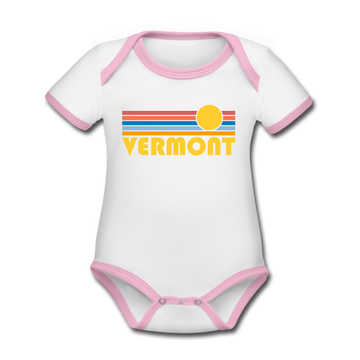 Vermont Baby Bodysuit - Organic Retro Sun Vermont Baby Bodysuit - white/pink