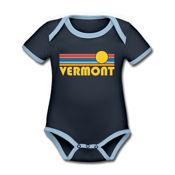 Vermont Baby Bodysuit - Organic Retro Sun Vermont Baby Bodysuit - navy/sky