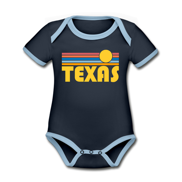 Texas Baby Bodysuit - Organic Retro Sun Texas Baby Bodysuit - navy/sky