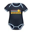 Wisconsin Baby Bodysuit - Organic Retro Sun Wisconsin Baby Bodysuit - navy/sky